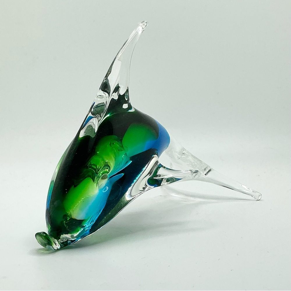Vintage Murano Art Glass Dolphin | Blue, Green & Clear Glass | Sea & Ocean Life - Picture 3 of 7